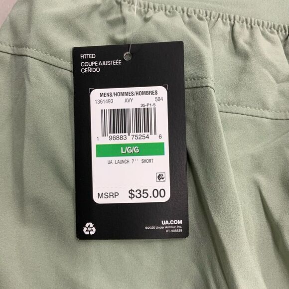 NEW Men’s Under Armour Launch 7” Shorts Green Large - Picture 3 of 3